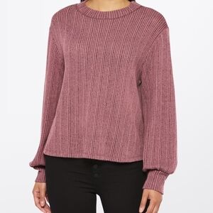 Women's Ribbed Knit Sweater - Pink